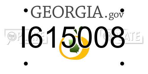 I615008 Georgia License Plate