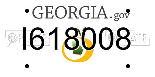 I618008 Georgia License Plate