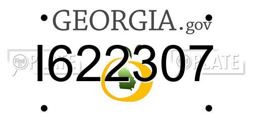 I622307 Georgia License Plate