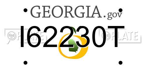 I62230T Georgia License Plate