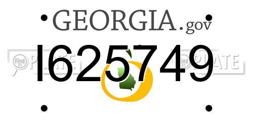 I625749 Georgia License Plate