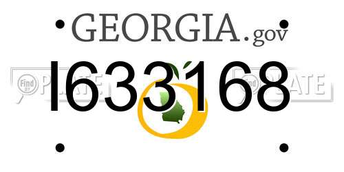 I633168 Georgia License Plate