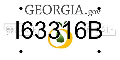 I63316B Georgia License Plate