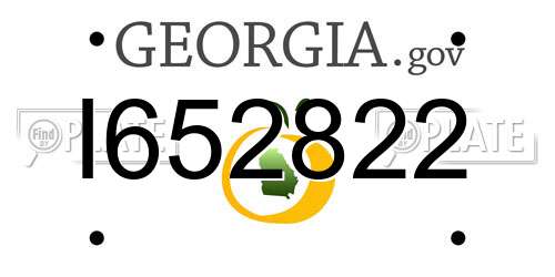 I652822 Georgia License Plate