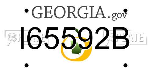 I65592B Georgia License Plate