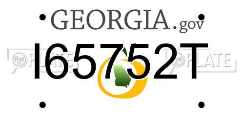 I65752T Georgia License Plate