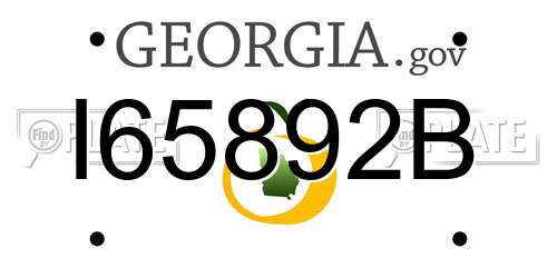 I65892B Georgia License Plate
