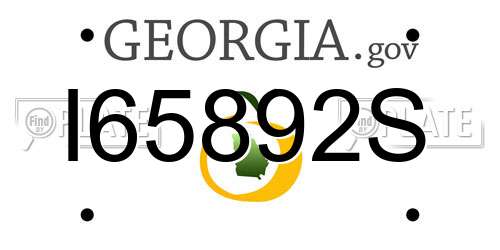 I65892S Georgia License Plate