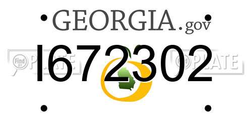I672302 Georgia License Plate