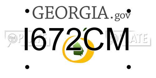 I672CM Georgia License Plate