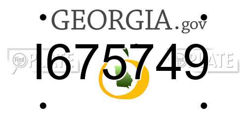 I675749 Georgia License Plate