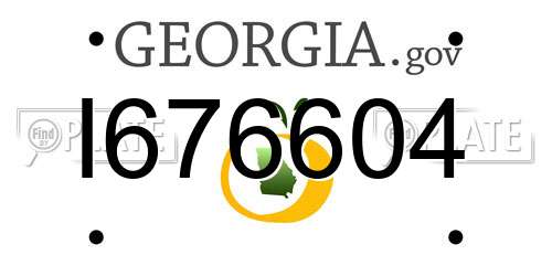 I676604 Georgia License Plate