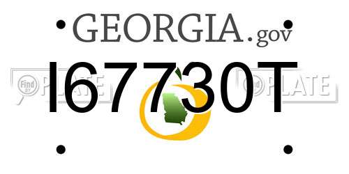 I67730T Georgia License Plate
