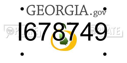I678749 Georgia License Plate