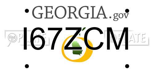 I67ZCM Georgia License Plate