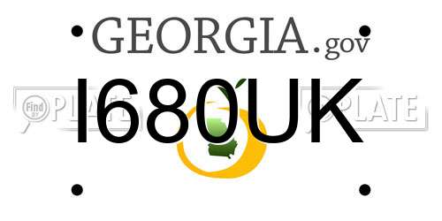 I680UK Georgia License Plate