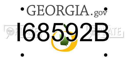 I68592B Georgia License Plate