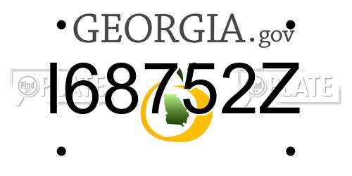 I68752Z Georgia License Plate