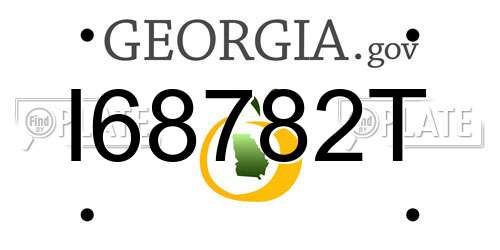 I68782T Georgia License Plate