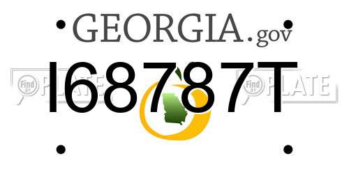 I68787T Georgia License Plate
