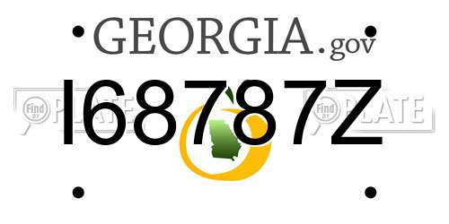 I68787Z Georgia License Plate
