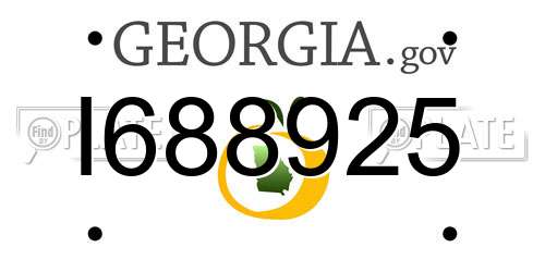 I688925 Georgia License Plate