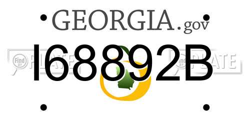 I68892B Georgia License Plate