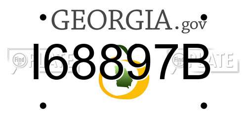 I68897B Georgia License Plate
