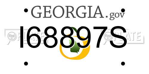 I68897S Georgia License Plate