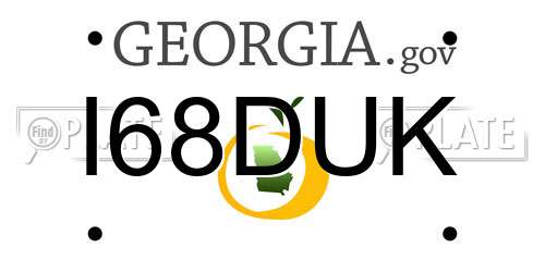 I68DUK Georgia License Plate