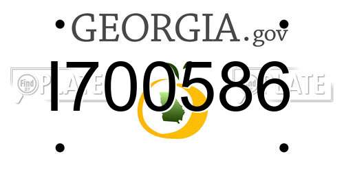 I700586 Georgia License Plate