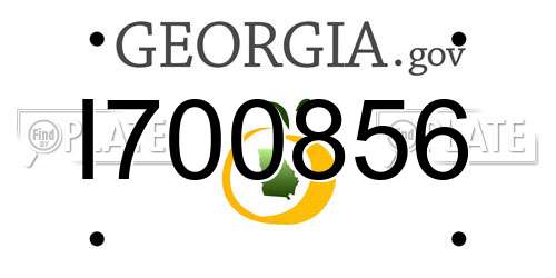 I700856 Georgia License Plate