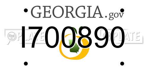 I700890 Georgia License Plate