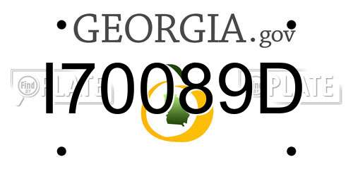 I70089D Georgia License Plate