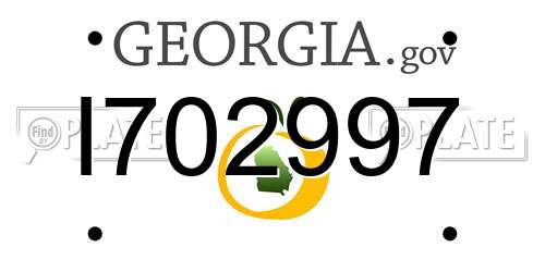 I702997 Georgia License Plate