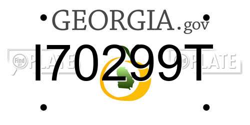 I70299T Georgia License Plate