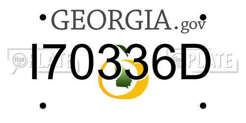 I70336D Georgia License Plate