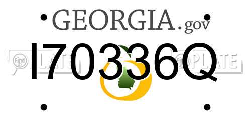 I70336Q Georgia License Plate