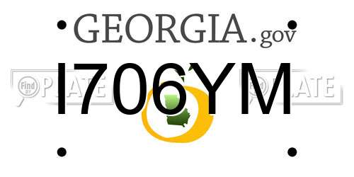 I706YM Georgia License Plate