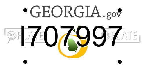 I707997 Georgia License Plate