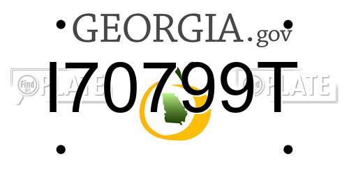 I70799T Georgia License Plate