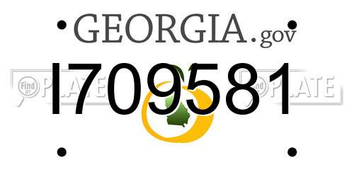 I709581 Georgia License Plate