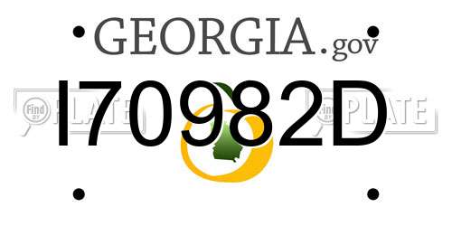 I70982D Georgia License Plate