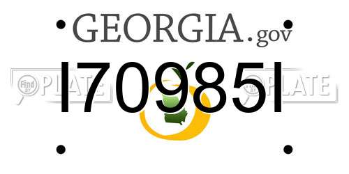 I70985I Georgia License Plate