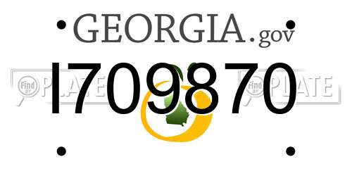I709870 Georgia License Plate