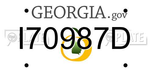 I70987D Georgia License Plate