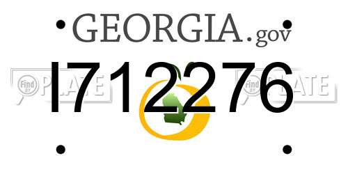 I712276 Georgia License Plate