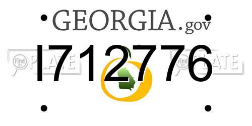 I712776 Georgia License Plate