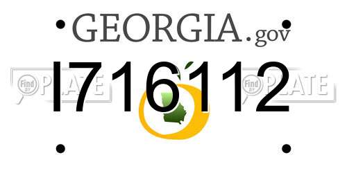 I716112 Georgia License Plate