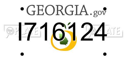 I716124 Georgia License Plate